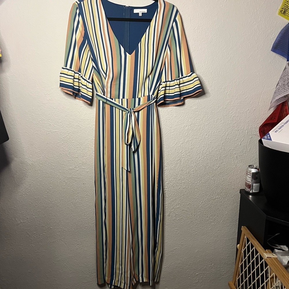 June and Hudson Vertical Striped Jumpsuit